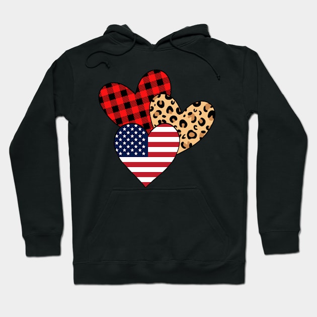 4th of July American Flag Proud USA Patriotic Hoodie by FabulousDesigns